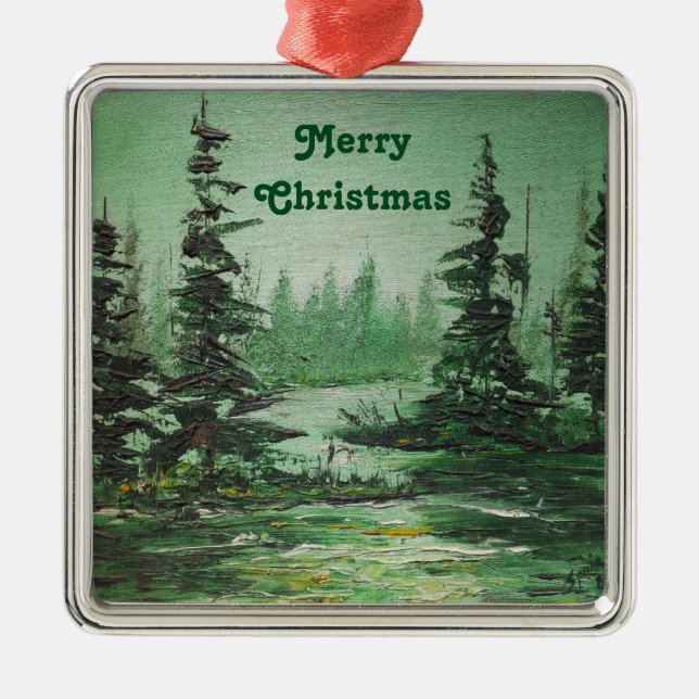 Ornament Ann Hayes Painting Green Forest (Front)