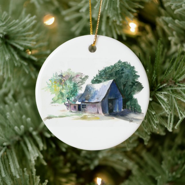 Ornament - Barn and Christmas Star (Tree)