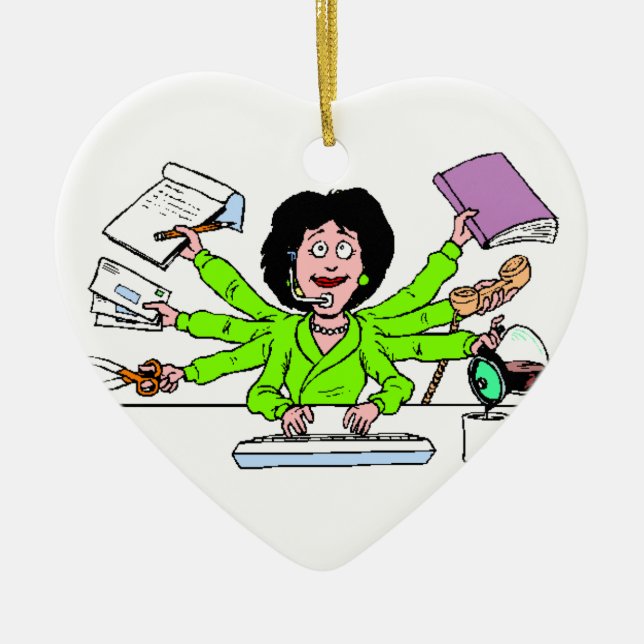 ornament, best, secretary, christmas ceramic ornament (Front)