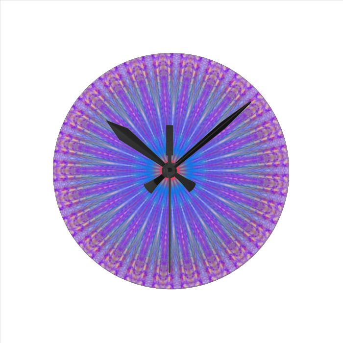 Ornament blau rosa Wanduhr Wall Clocks