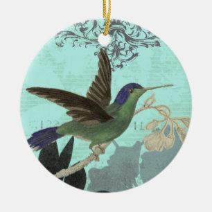 Ornament...blue hummingbird ceramic ornament