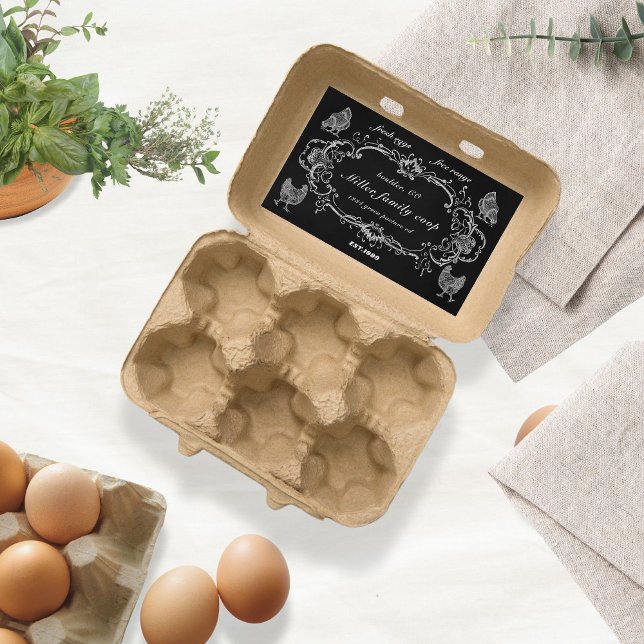 Ornament Border Vintage Chalkboard Egg Carton Rectangular Sticker (Creator Uploaded)