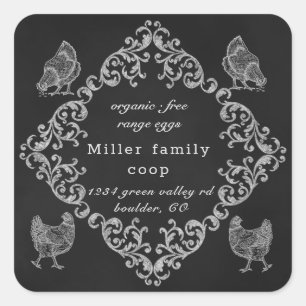 ornament border vintage chalkboard egg carton square sticker