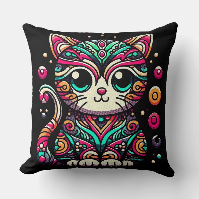 Ornament Cat lover pillow  (Front)