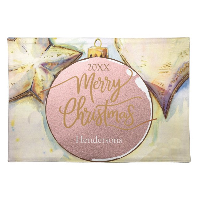 Ornament Christmas Cloth Placemat (Front)