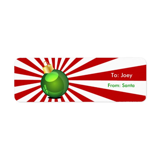 Ornament Christmas Gift Tag Stickers (Front)