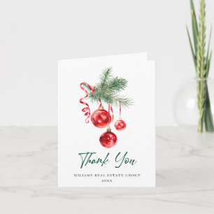 Ornament Christmas Greeting Holiday Letterpress Thank You Card