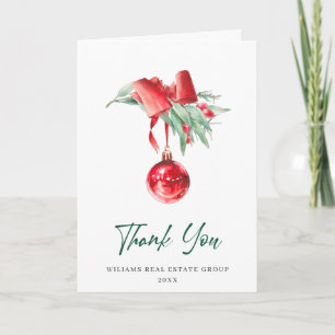 Ornament Christmas Greeting Holiday Letterpress Thank You Card