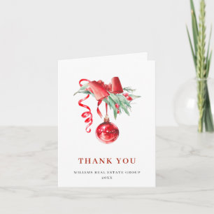 Ornament Christmas Greeting Holiday Letterpress Thank You Card