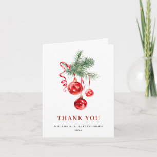 Ornament Christmas Greeting Holiday Letterpress Thank You Card