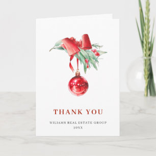 Ornament Christmas Greeting Holiday Letterpress Thank You Card