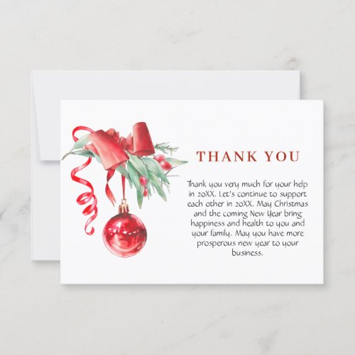 Ornament Christmas Greeting Holiday Thank You Card