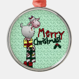 Ornament, Cute Goat & Gifts Cartoon Metal Ornament