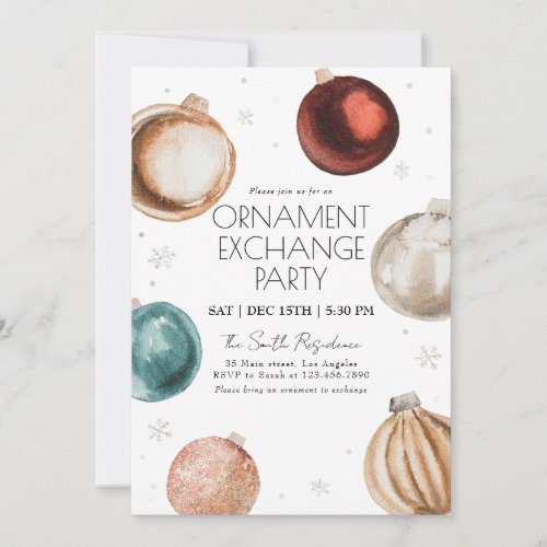 Ornament Exchange Christmas Party Invitation