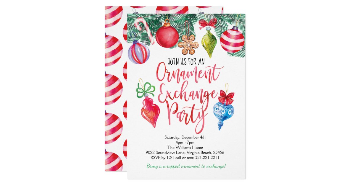 Ornament Exchange Christmas Party Invitation | Zazzle.com