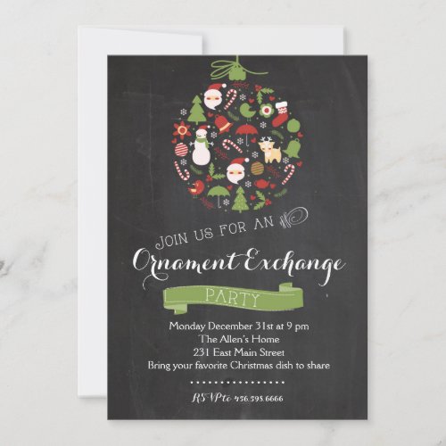 Ornament Exchange Christmas Party Invitation