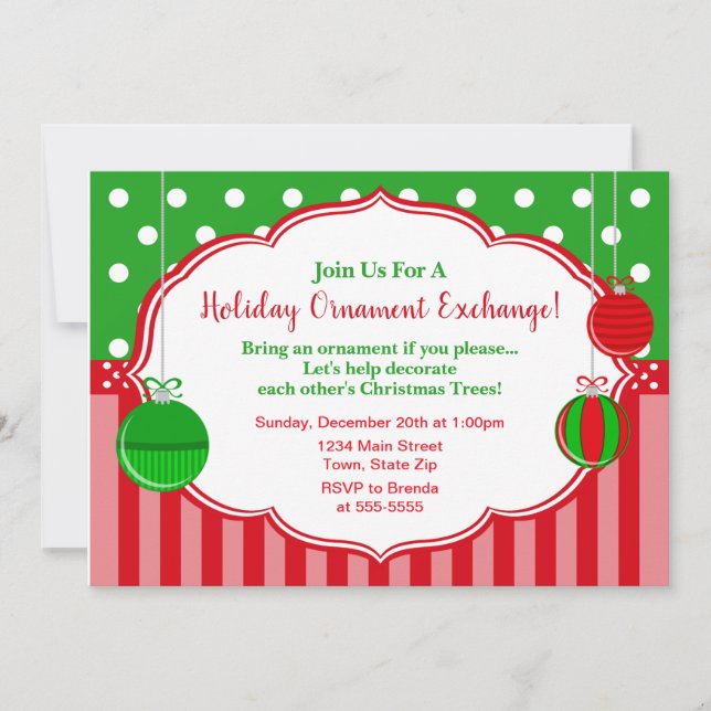Ornament Exchange Christmas Party Invitation (Front)