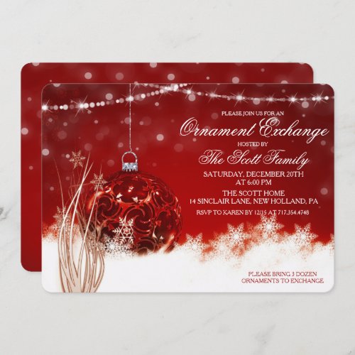 Ornament Exchange Holiday Party Invitation