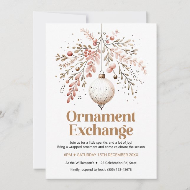 Ornament Exchange Party Invitation (Front)