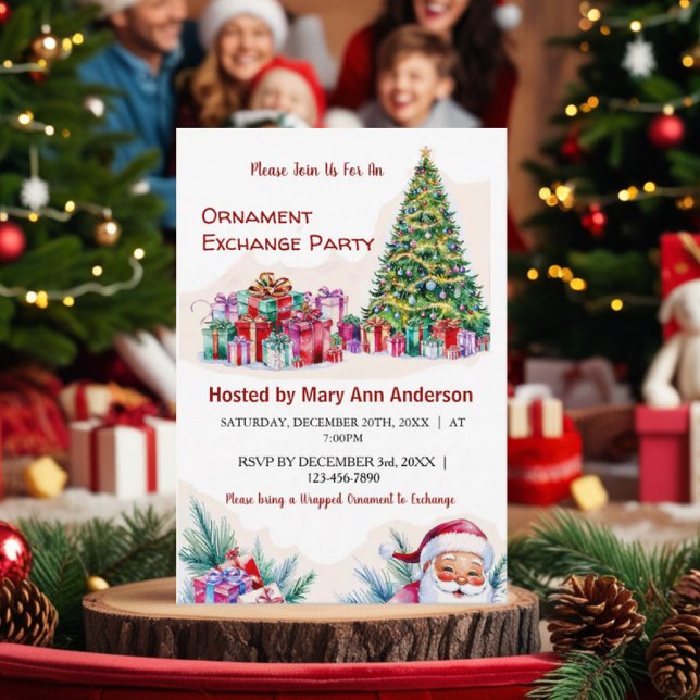 Ornament Exchange Party Invitation Card. Holiday (Creator Uploaded)