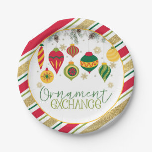 Ornament Exchange Party Plate - WH