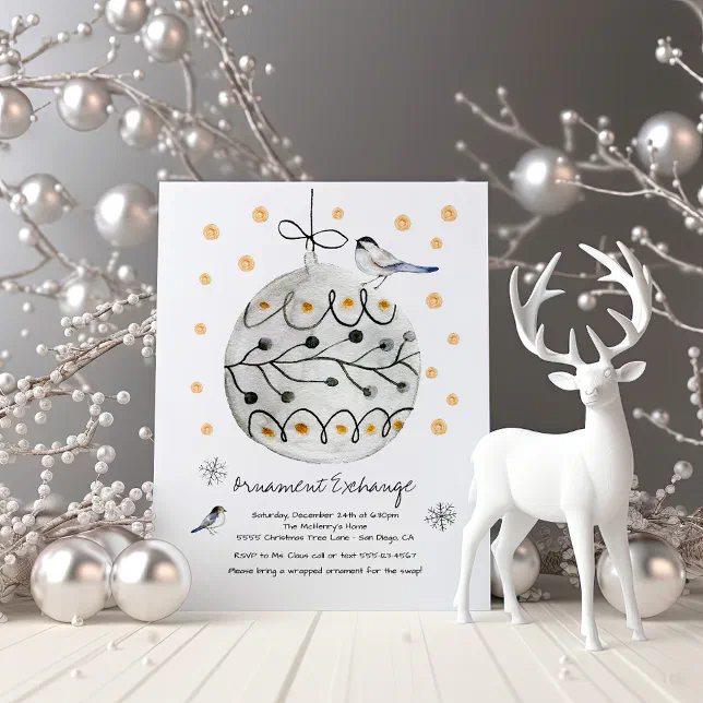 Ornament Exchange Swap Christmas Holiday Party Invitation Zazzle