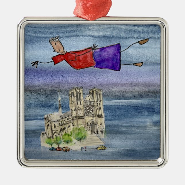 Ornament: Flying Joanna and Grace Cathedral Metal Ornament (Front)