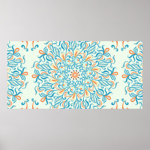 Ornament for ceramic tile. Abstract pattern. Poster