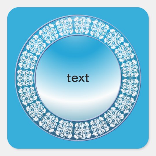 Ornament Frame Design Square Sticker