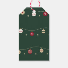 Ornament Garlands and Stars on Green