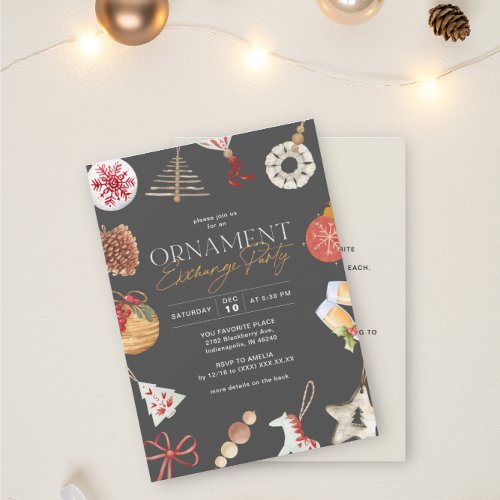 Ornament Gift Exchange Holiday Party Invitation