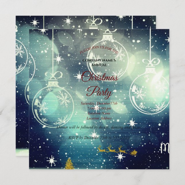  Ornament, golden reindeer and Santa Claus (Front/Back)