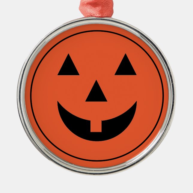 Ornament-Halloween Pumpkin Face Metal Ornament (Front)