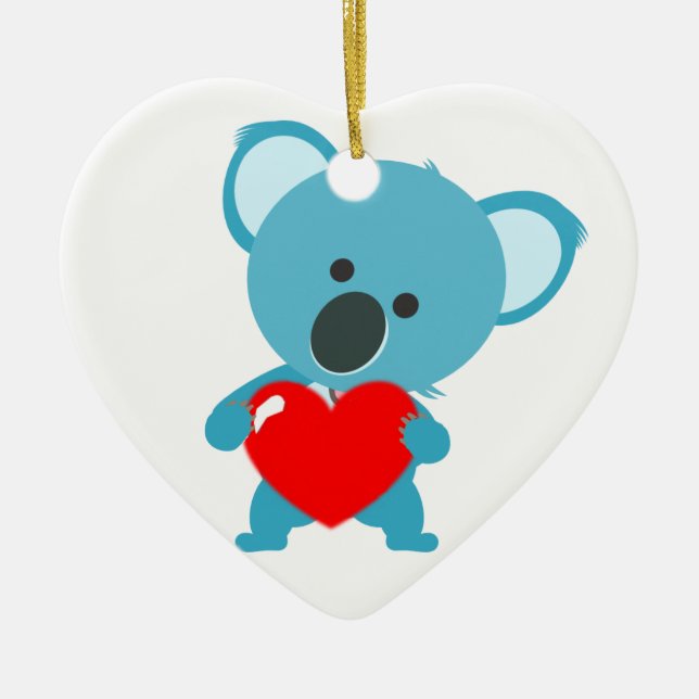 Ornament Heart reason Koala and its red heartwood (Front)