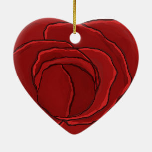 Ornament Heart "Red Rose"