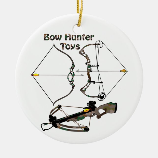 Ornament, hunting, bowhunter, Bow Hunter Toys, Ceramic Ornament (Front)