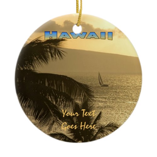 Ornament: Lahaina Sunset #1 (Circle) Ceramic Ornament