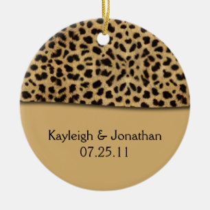 Ornament Leopard Print Wedding Date Keepsake