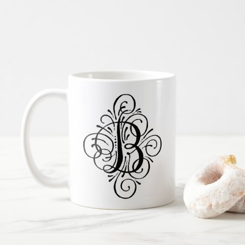 Ornament Monogram Swash Personalized Coffee Mug