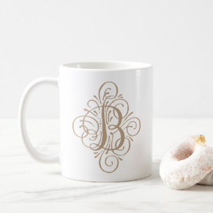 Ornament Monogram Swash Personalized Coffee Mug