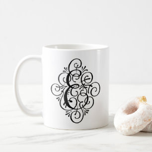 Ornament Monogram Swash Personalized Coffee Mug