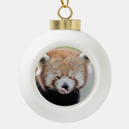Ornament noel red panda Panda roux Ceramic Ball Christmas Ornament