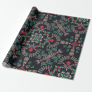ornament paisley,skulls and bones Bandana Print,fa Wrapping Paper