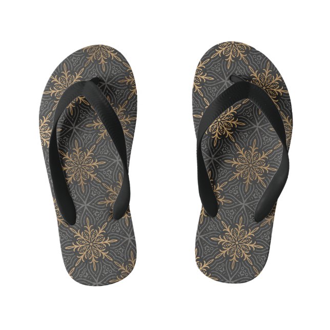 Ornament Pattern 3 Kid's Flip Flops (Footbed)