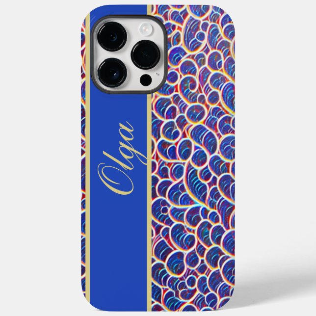 ornament pattern blue orange Case-Mate iPhone case (Back)