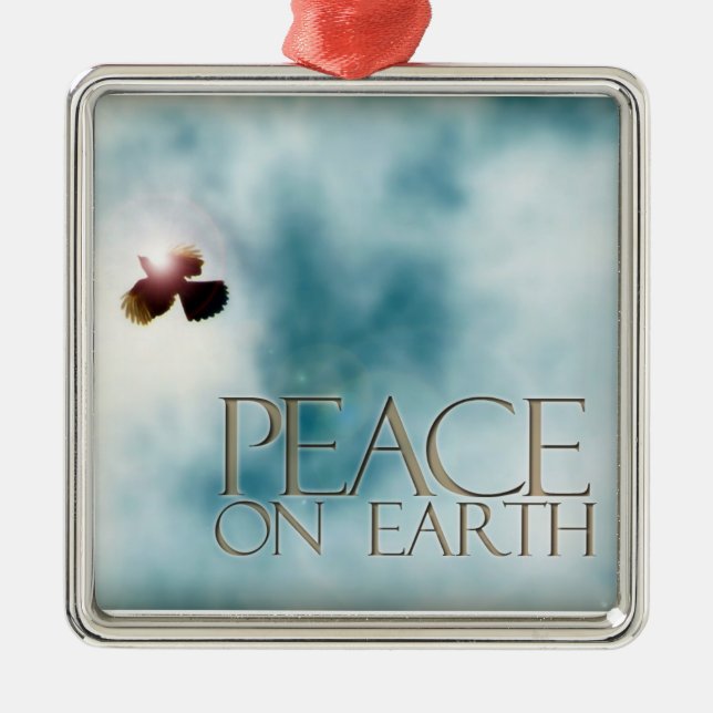 Ornament, Peace On Earth, Peace Dove Metal Ornament (Front)