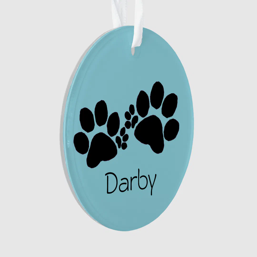 Ornament - Polydactyl Paw Prints and Photo (Front)