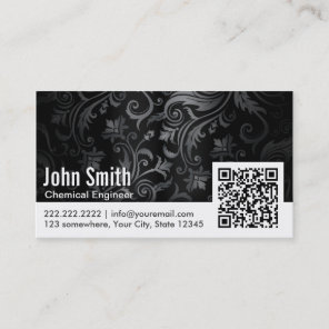 Ornament QR Code Chemical Engineer Business Card