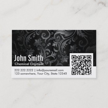 Ornament Qr Code Chemical Engineer Business Card by cardfactory at Zazzle