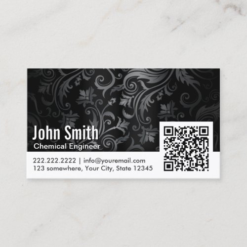 Ornament QR Code Chemical Engineer Business Card